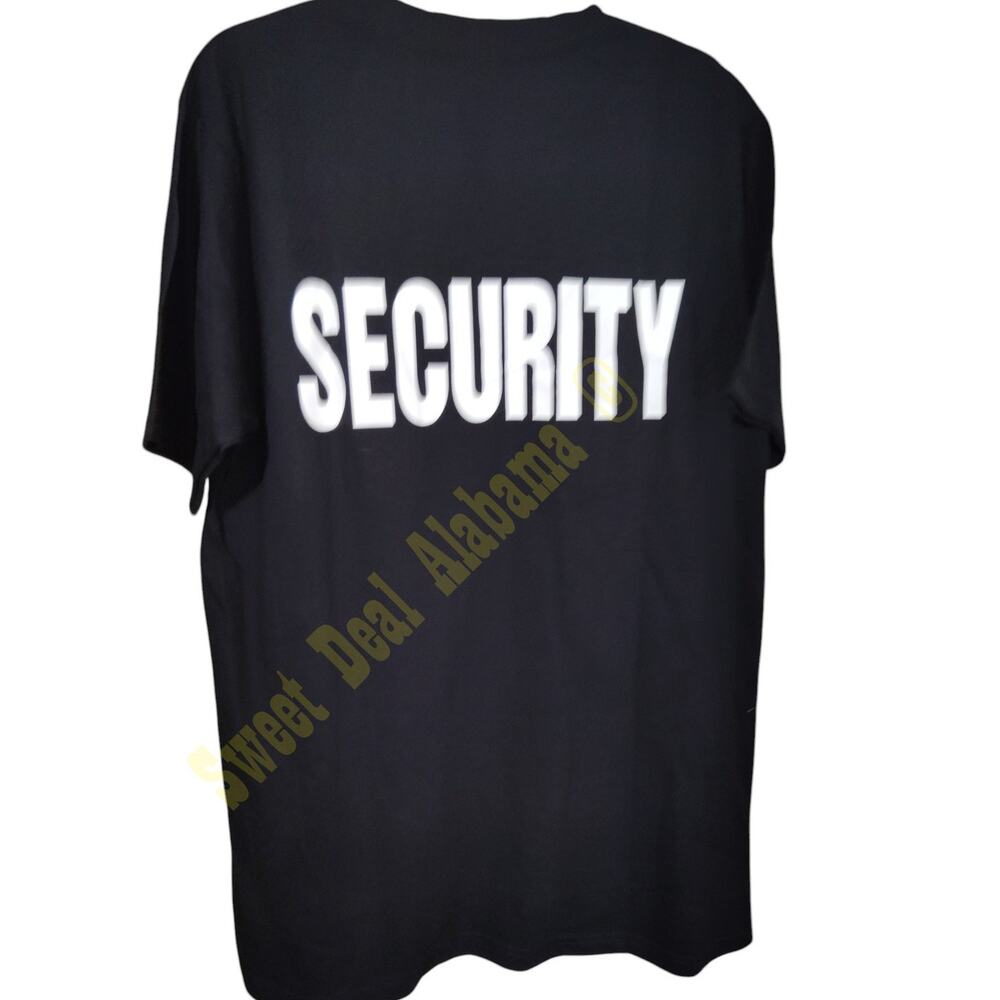Pudala Black Tactical Shirt – "Security" – Short Sleeve, Size: Large